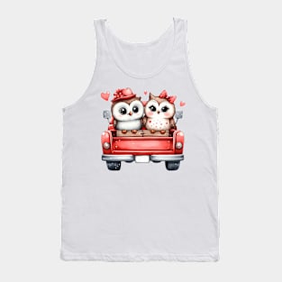 Valentine Owl Couple Sitting On Truck Tank Top